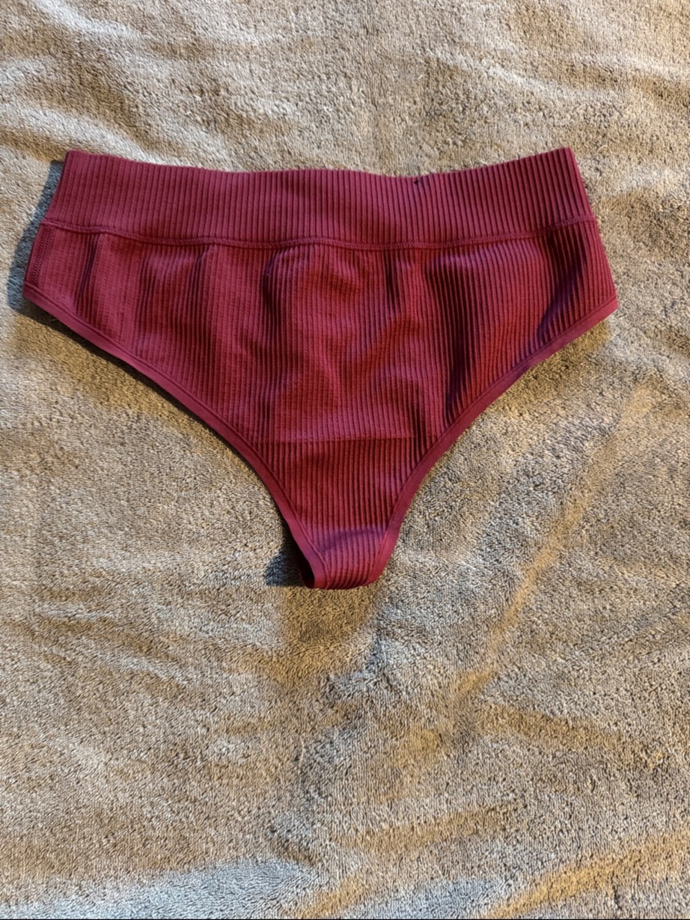 Women's Ribbed High-Waist Thong Panty plus size 0 or XL or 12